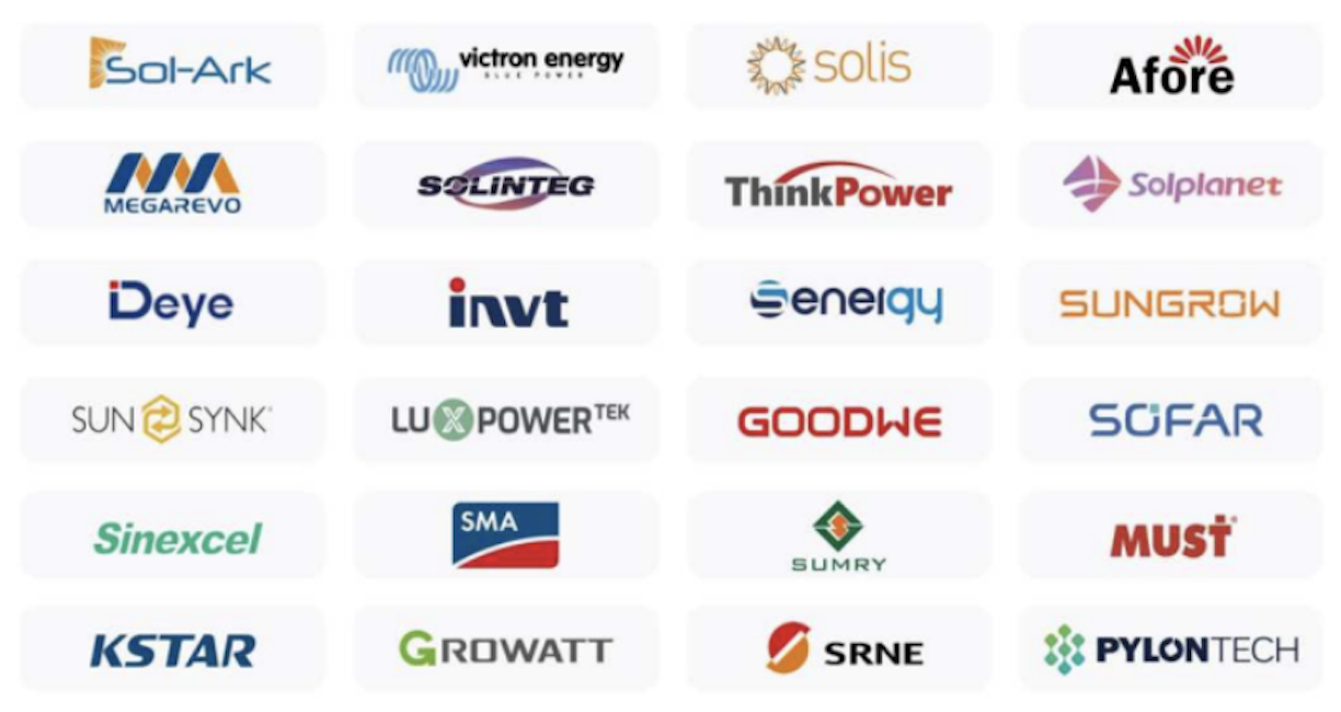 Nos batteries sont compatibles avec la majorité des onduleurs du marché 1 Marques compatibles